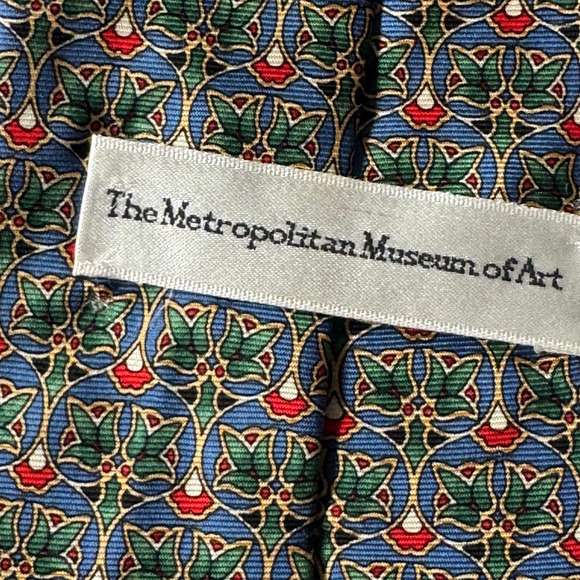 Met Museum Silk Tie | Art Deco Floral | USA Made - Picture 3 of 4
